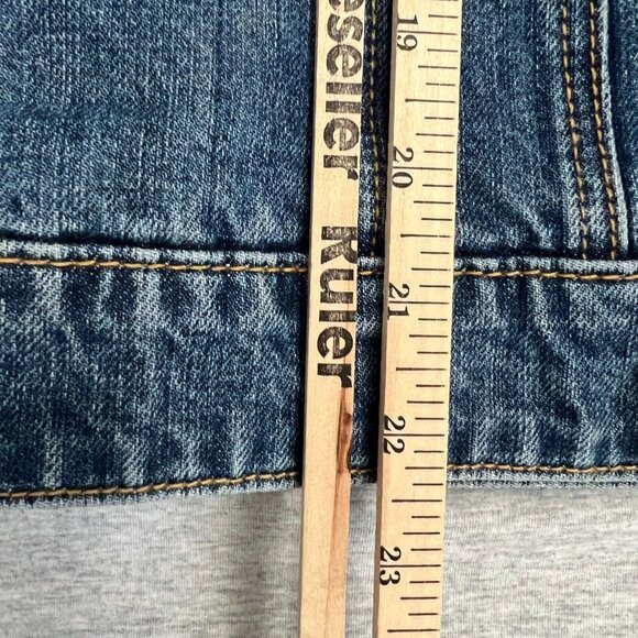 Driftwood Denim Jacket Womens Small Blue Faux Fur Collar Mob Wife Whimsigoth - Picture 11 of 11